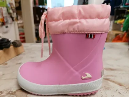 Rosa gefütterter Gummistiefel mit Schnürbund